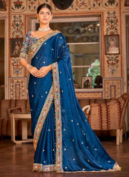 Blue Colour Imperial Vol 6 Arya New Latest Designer Festive Wear Organza Saree Collection 28004